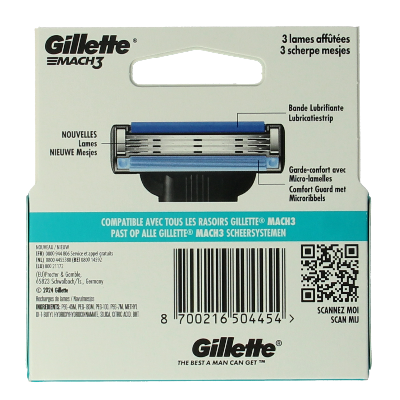 Gillette Mach3 blades 5 Stuks