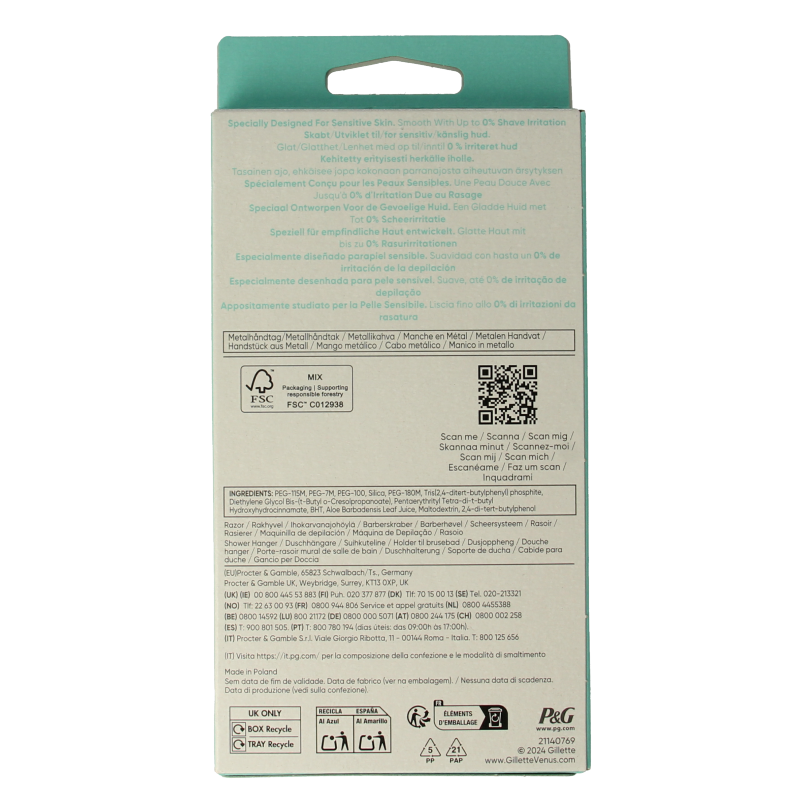 Gillette Venus deluxe smooth sensitive rosegold razor 1 Stuks