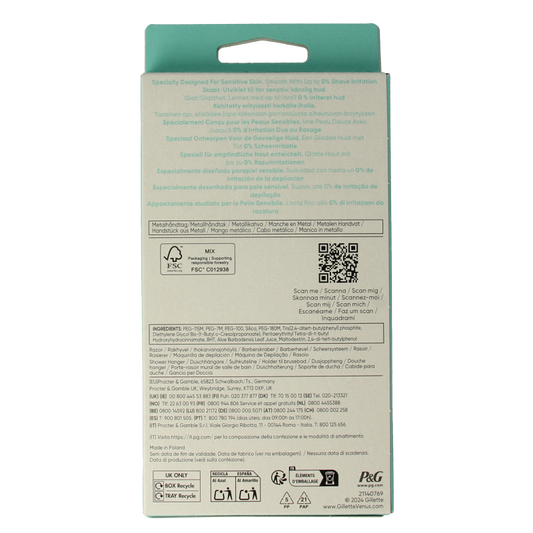 Gillette Venus deluxe smooth sensitive rosegold razor 1 Stuks