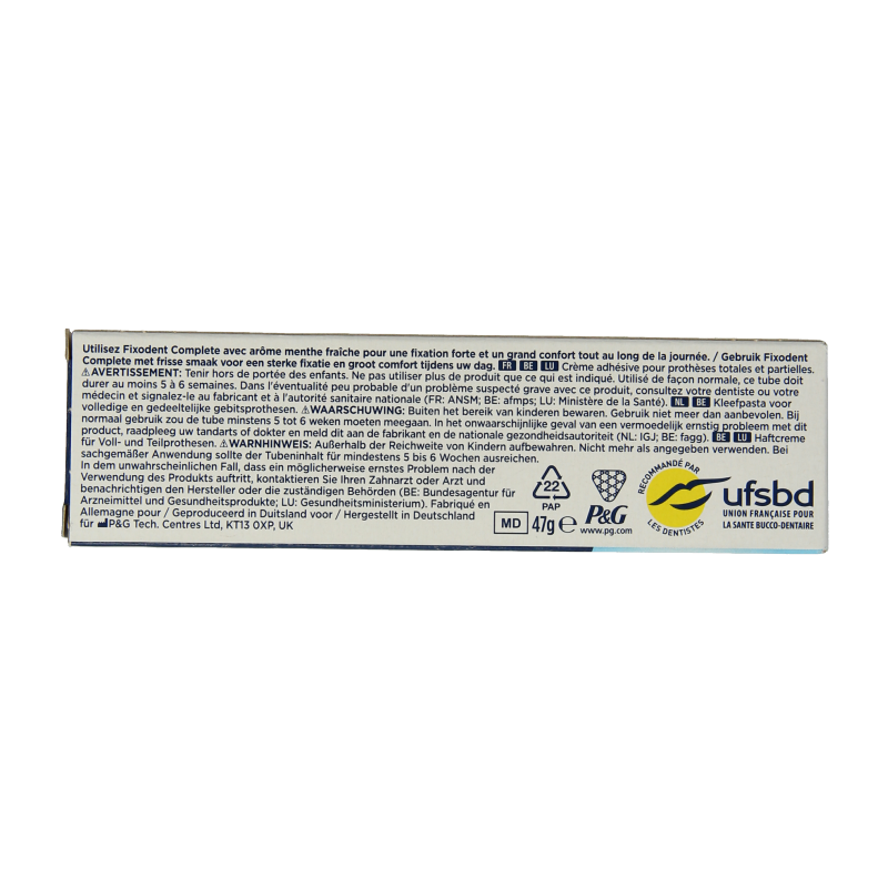 Fixodent Kleefpasta complete original/fresh 47 Gram