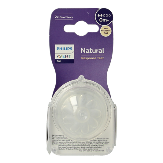 Avent Natural flesspeen 0M+ 2 Stuks