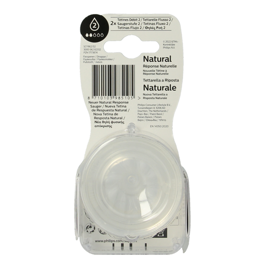 Avent Natural flesspeen 0M+ 2 Stuks