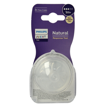 Avent Natural flesspeen 1M+ 2.00 Stuks