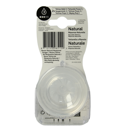 Avent Natural flesspeen 1M+ 2.00 Stuks