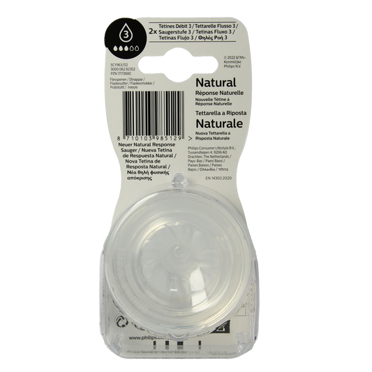 Avent Natural flesspeen 1M+ 2.00 Stuks