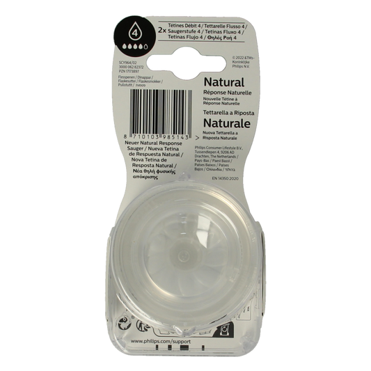 Avent Natural flesspeen 3M+ 2 Stuks