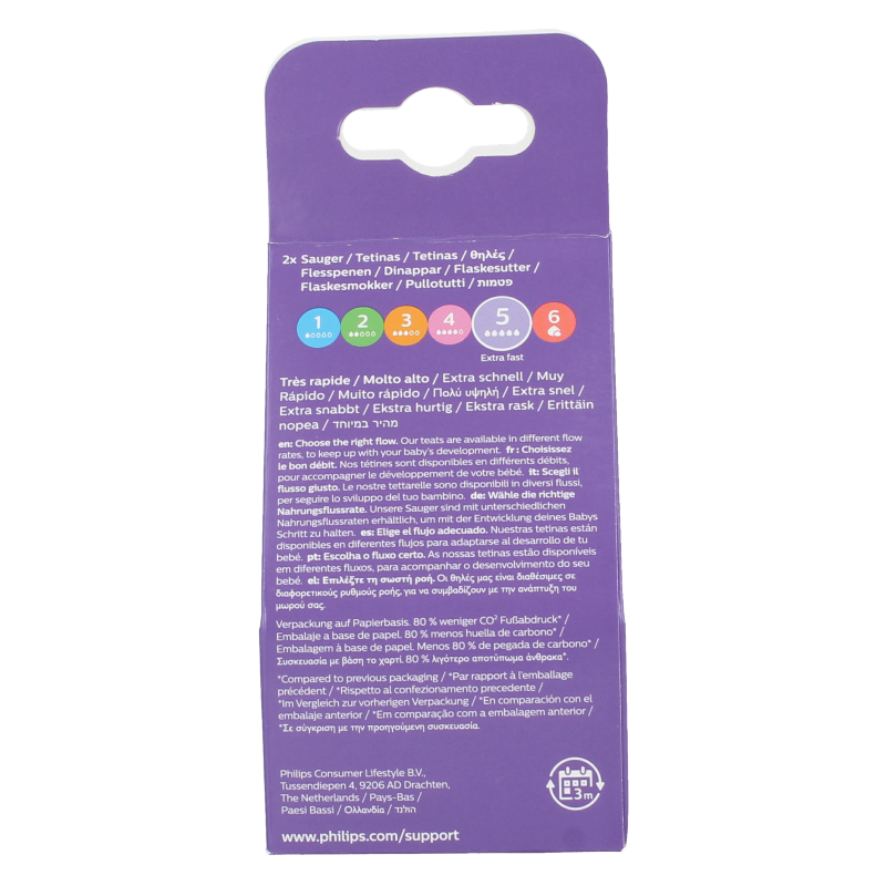 Avent Natural flesspeen 6M+ 2 Stuks