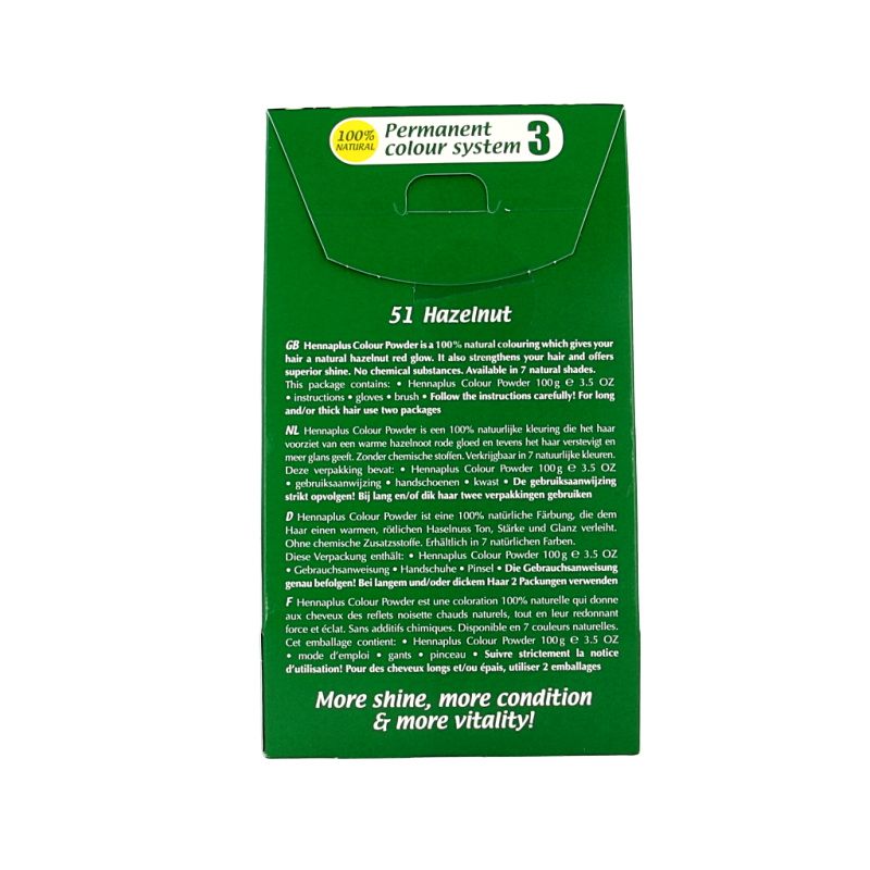 Henna Plus Colour powder 51 hazelnut 100 Gram