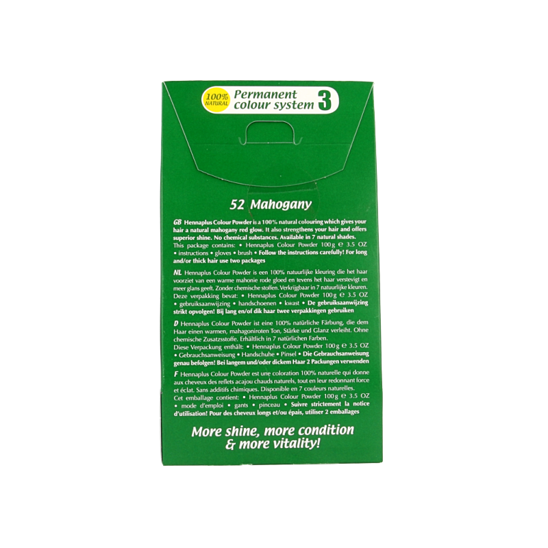 Henna Plus Colour powder 52 mahogany 100 Gram