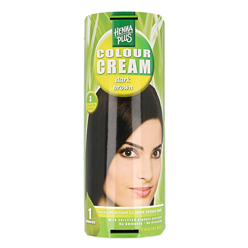 Henna Plus Colour cream 3 dark brown 60 Milliliter