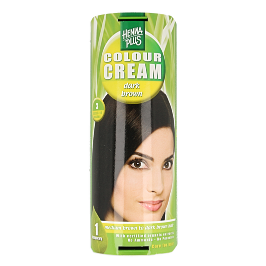 Henna Plus Colour cream 3 dark brown 60 Milliliter