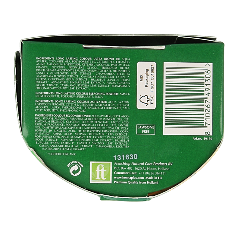 Henna Plus Long lasting colour 00 blonde coupe soleil 140 Milliliter