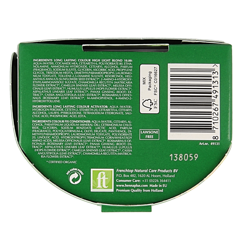 Henna Plus Long lasting colour 10.00 highlight blond 100 Milliliter