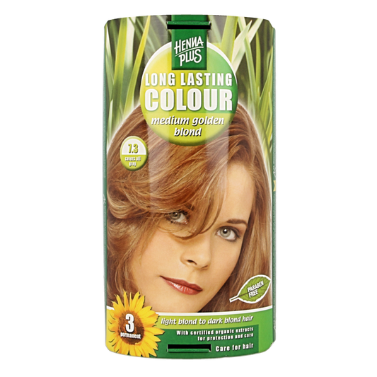 Henna Plus Long lasting colour 7.3 medium golden blond 100 Milliliter