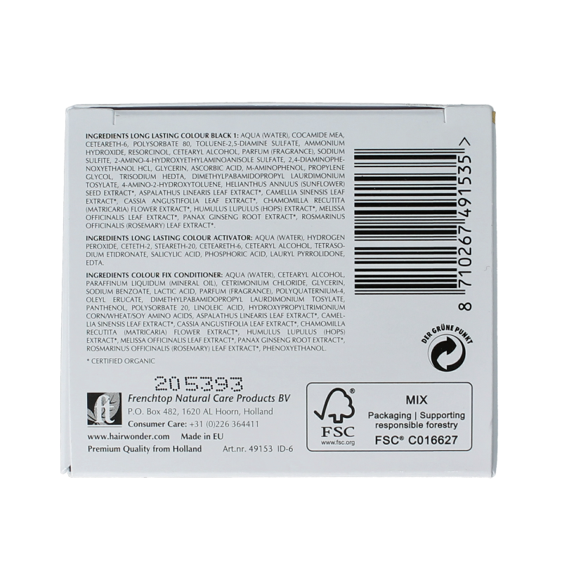 Hairwonder Long lasting colour 1 black 100 Milliliter