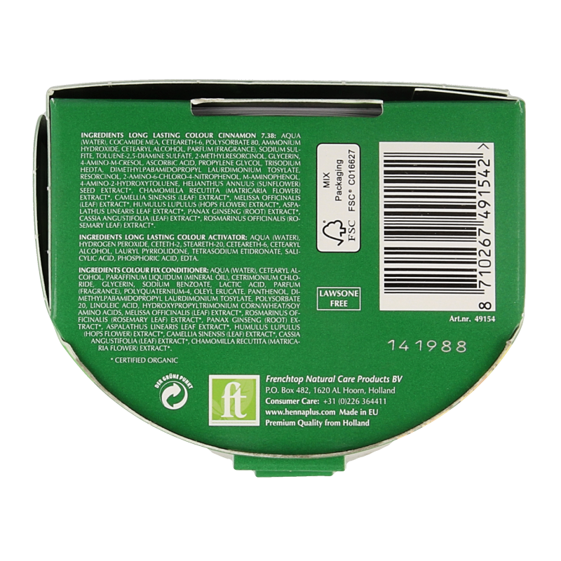 Henna Plus Long lasting colour 7.38 cinnamon 100 Milliliter