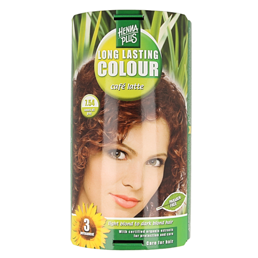 Henna Plus Long lasting colour 7.54 cafe latte 100 Milliliter