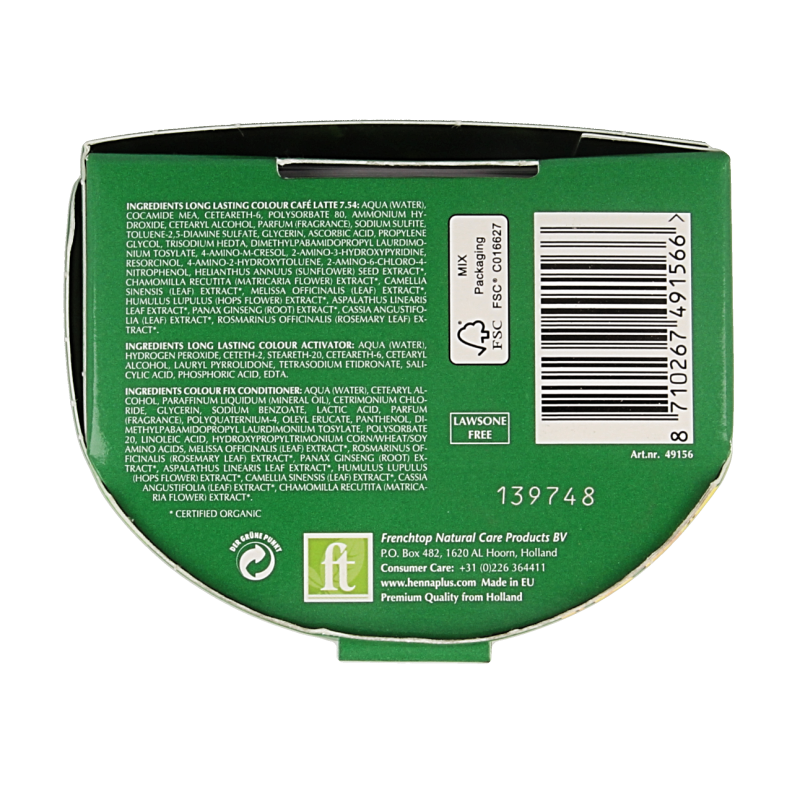 Henna Plus Long lasting colour 7.54 cafe latte 100 Milliliter