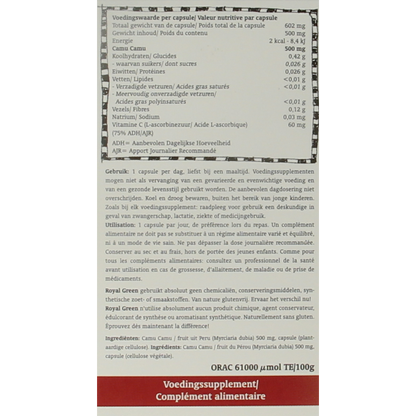 Royal Green Camu camu vitamine C 60.00 Vegetarische capsules