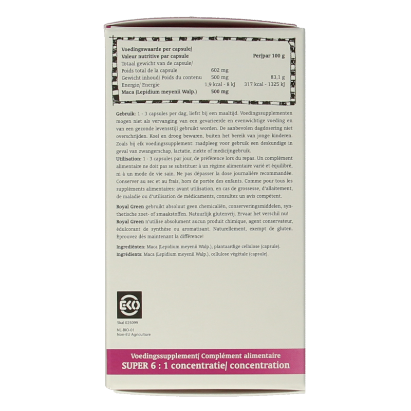 Royal Green Maca bio 60 Vegetarische capsules