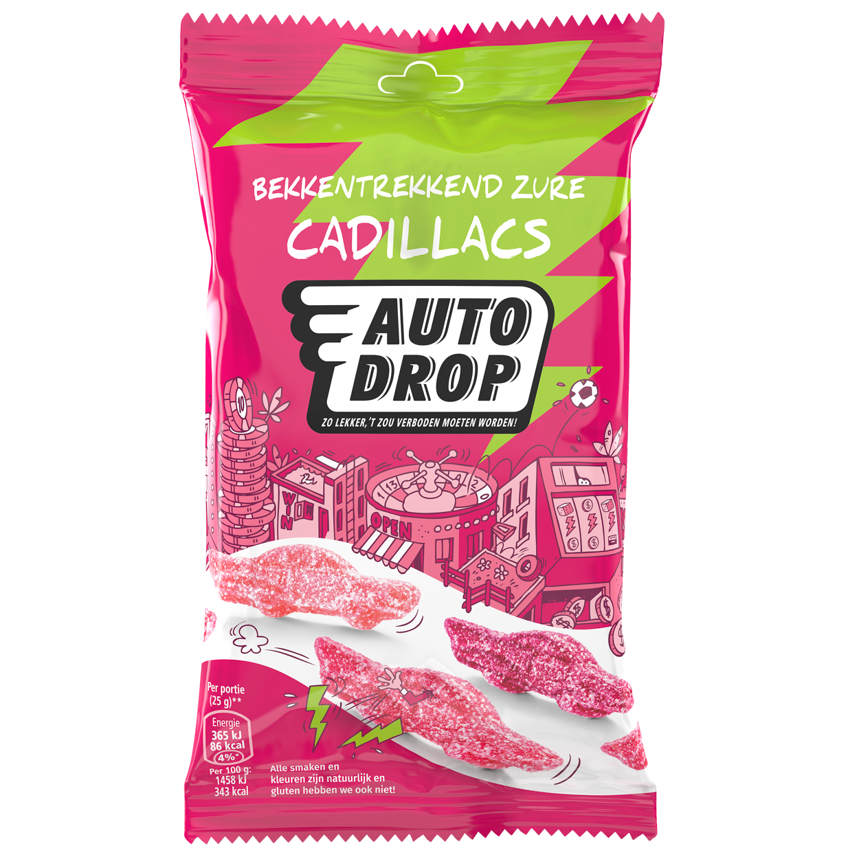 Autodrop Bekkentrekkend zure cadillacs snackpack 85 Gram