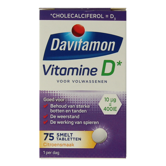 Davitamon Vitamine D volwassenen smelttablet 75 Tabletten