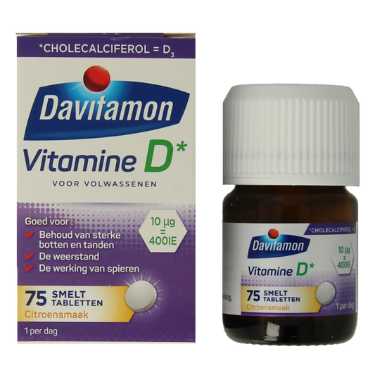 Davitamon Vitamine D volwassenen smelttablet 75 Tabletten