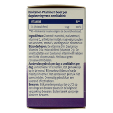 Davitamon Vitamine D volwassenen smelttablet 75.00 Tabletten