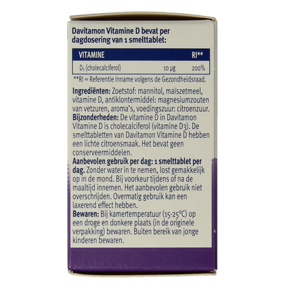 Davitamon Vitamine D volwassenen smelttablet 75.00 Tabletten