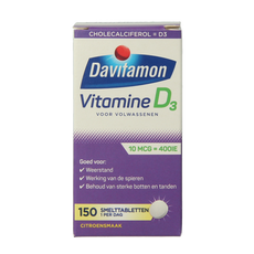 Davitamon Vitamine D volwassenen smelttablet 150.00 Tabletten
