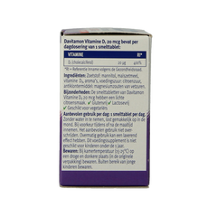 Davitamon Vitamine D3 forte smelttablet 75 Tabletten