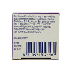 Davitamon Vitamine D3 forte smelttablet 75 Tabletten