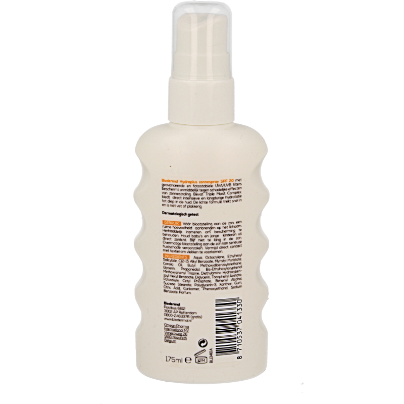 Biodermal Zonnespray hydraplus SPF20 175 Milliliter