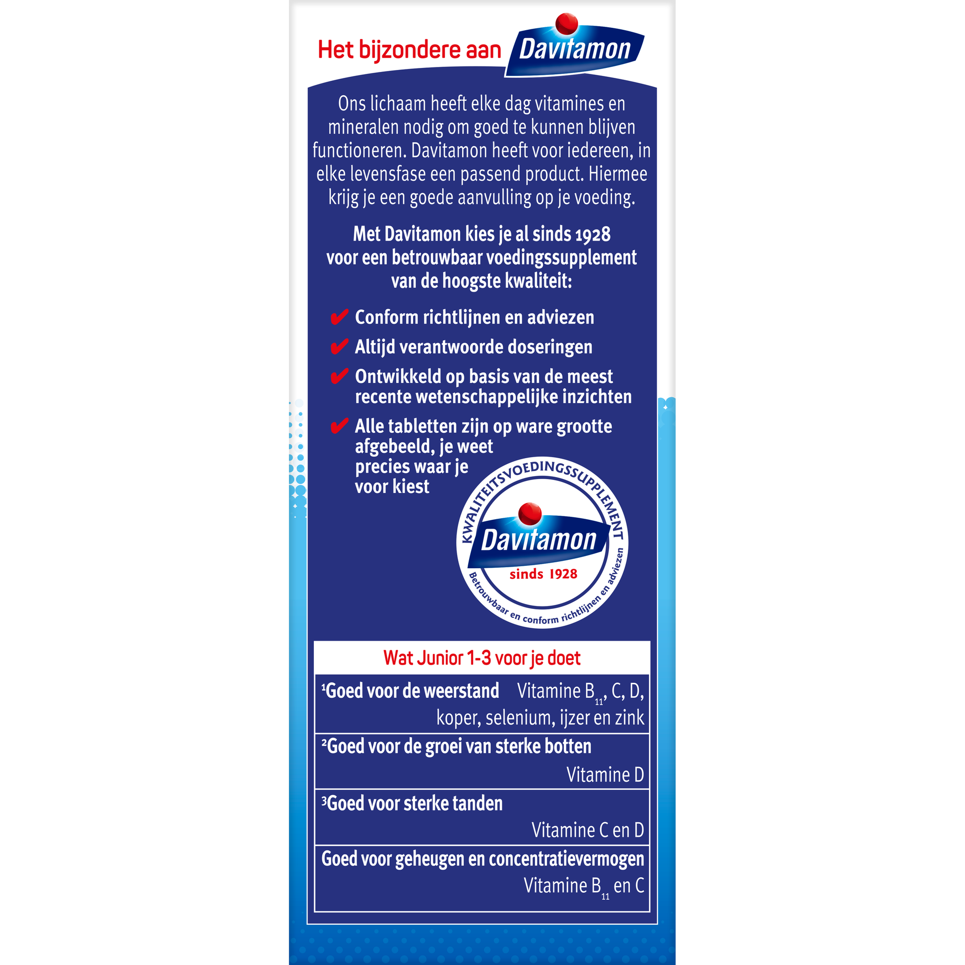 Davitamon Junior 1-3 smelttablet aardbei  150 Tabletten