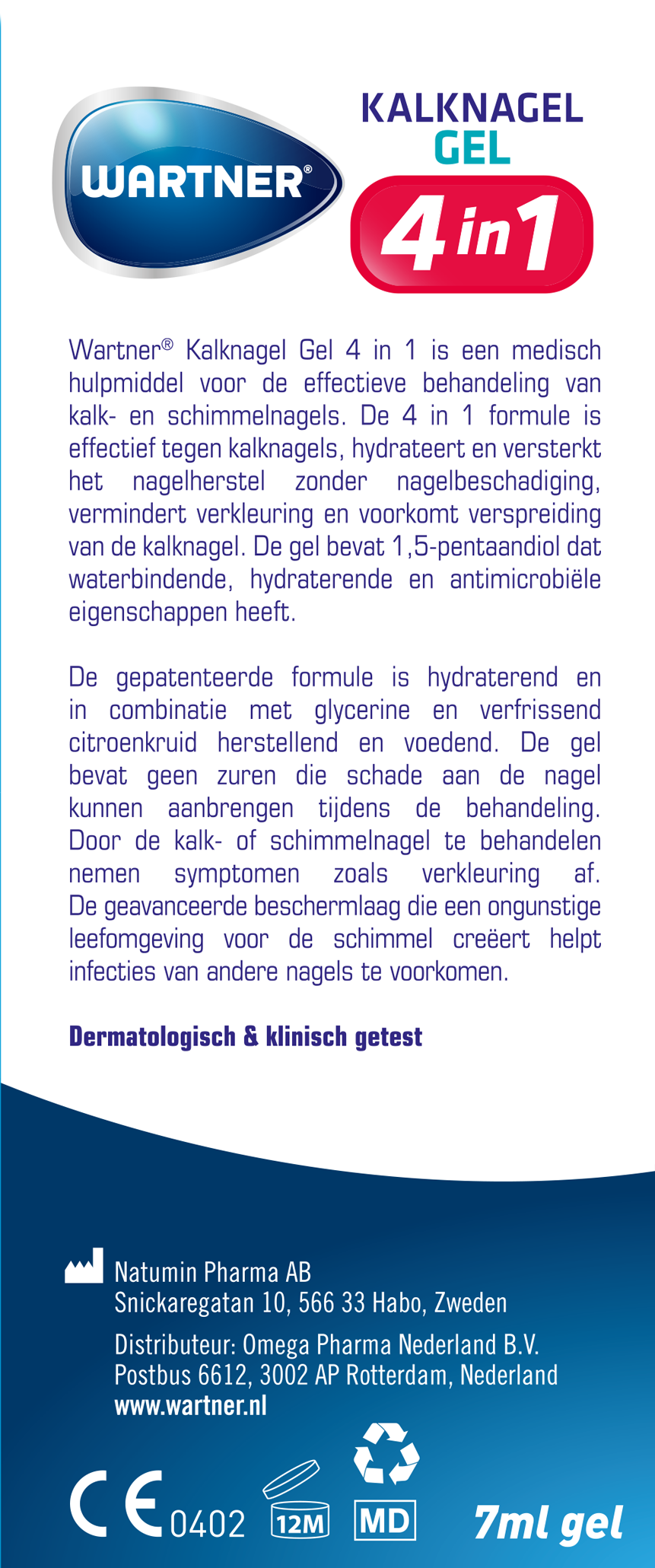 Wartner Kalknagelgel 4 in 1  7 Milliliter