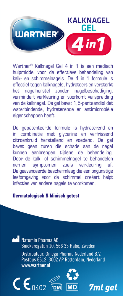 Wartner Kalknagelgel 4 in 1  7 Milliliter