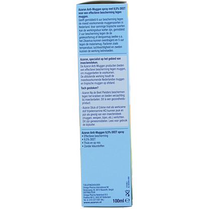 Azaron Anti muggen 9.5% deet spray 100.00 Milliliter