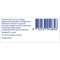 Davitamon Foliumzuur vitamine D  84.00 Tabletten