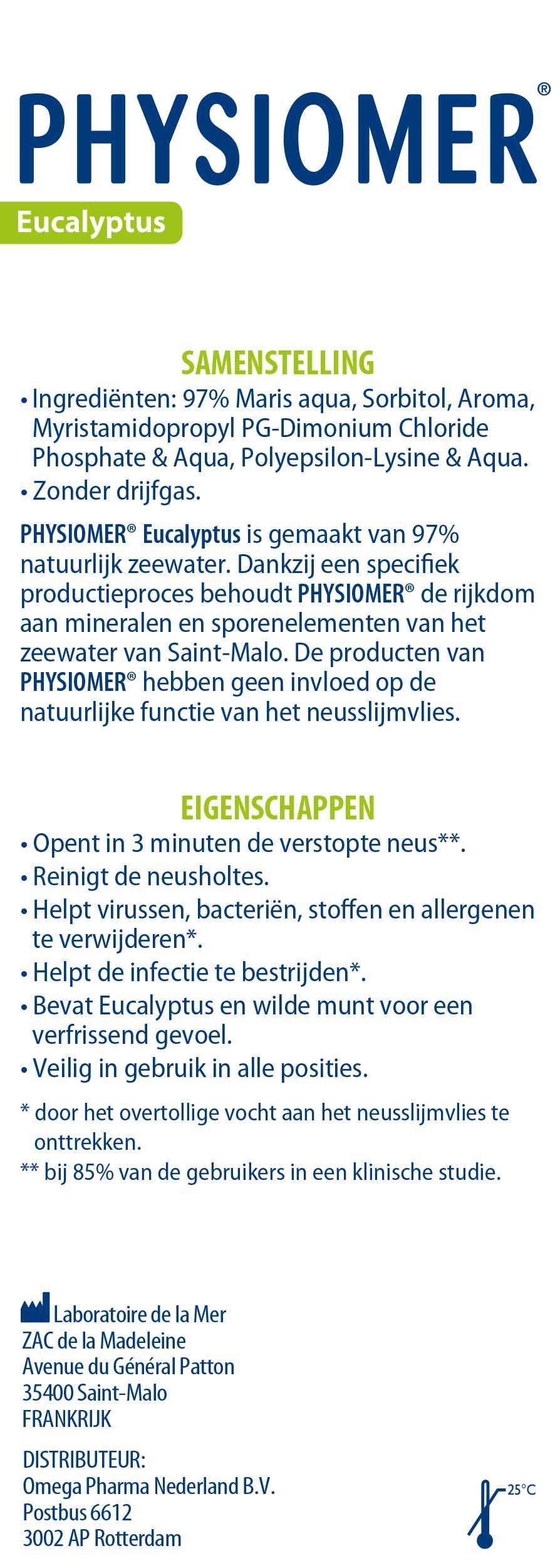 Physiomer Neusspoeling Eucalyptus 135 Milliliter