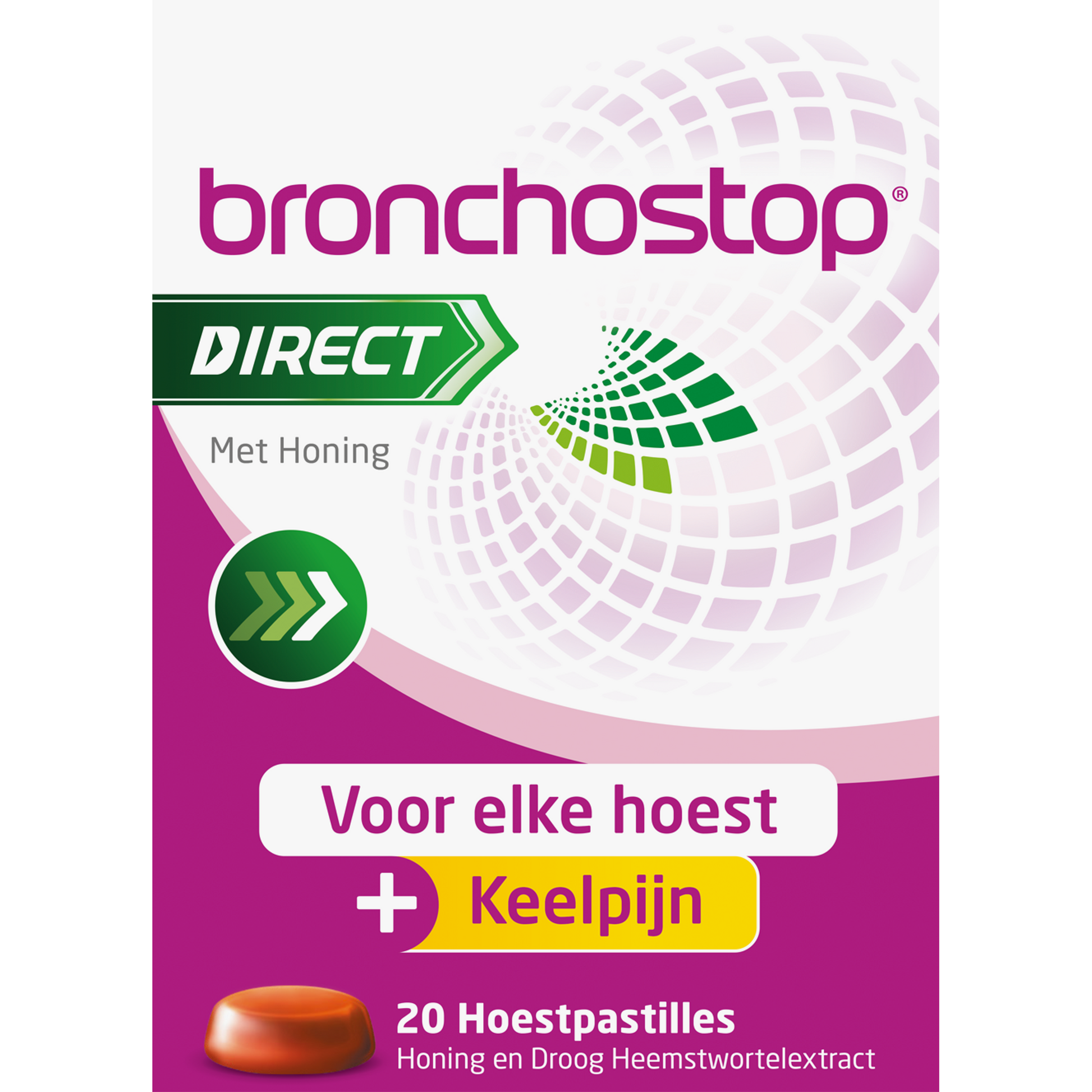 Bronchostop Direct pastilles honing 20 Stuks
