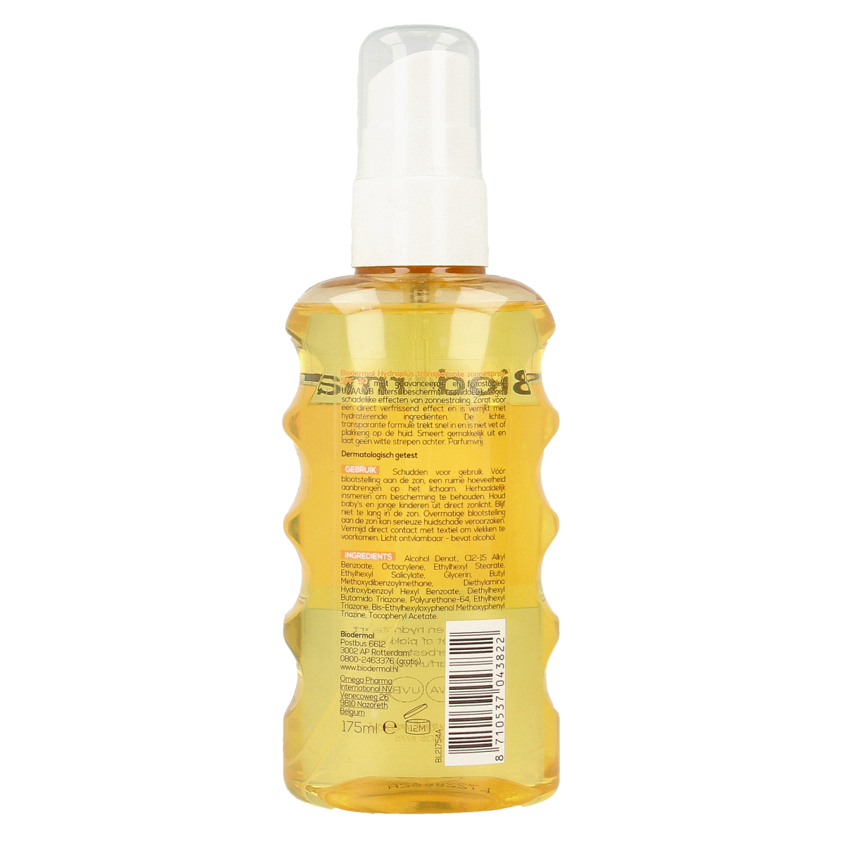 Biodermal Hydra plus transparante zonnespray SPF50 175 Milliliter