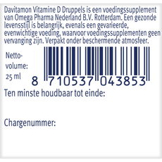 Davitamon Vitamine D druppels  25.00 Milliliter