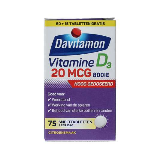 Davitamon Vitamine D 20mg 75 Smelttabletten