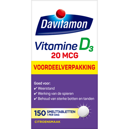 Davitamon Vitamine D3 20mcg 150.00 Smelttabletten