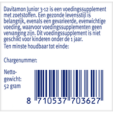 Davitamon Junior 3+ framboos 60.00 Kauwtabletten