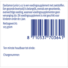 Davitamon Junior 3-12 framboos 120.00 Kauwtabletten