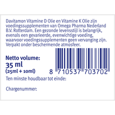 Davitamon Baby vitamine D & K 25mcg 35.00 Milliliter