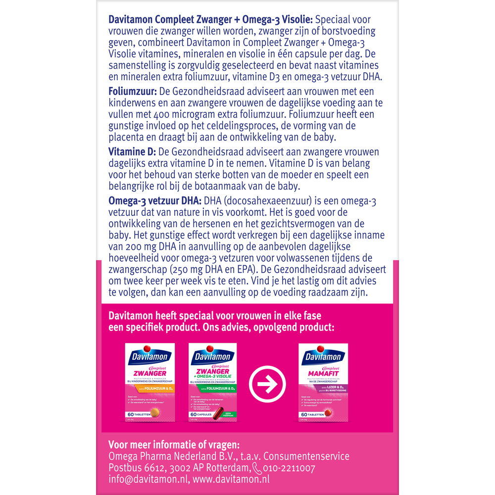 Davitamon Compleet zwanger plus visolie 60 Capsules