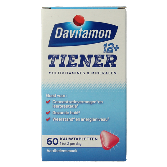 Davitamon Tiener boost 12+ aardbei 60 Tabletten
