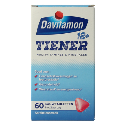 Davitamon Tiener boost 12+ aardbei 60.00 Tabletten